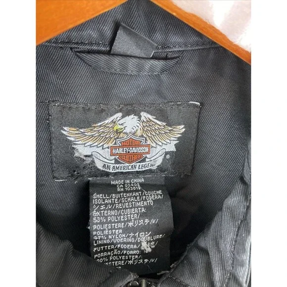 Harley Davidson Black Full Zip Riding Motorcycle Embroidered Jacket Womens S - Picture 3 of 9